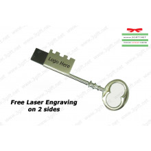 Customized Classy Key Steel USB Flash Drive (16G, 32G) (Silver)